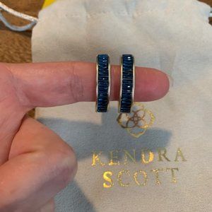 Kendra Scott Jack Gold Hoop Earring With Blue Crystals